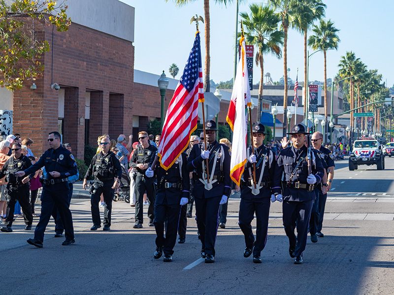 Escondido Police Department Color Gaurd and contigent of veterans police officers. Thanks to EPD for serving our community